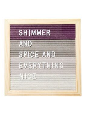 Xo, Sienna Felt Letter Board Purple Taupe Gray Ombre Square Wood Sign